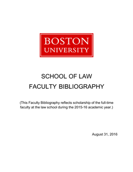 School of Law Faculty Bibliography
