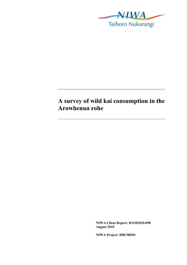 Arowhenua Survey of Wild Kai Consumption