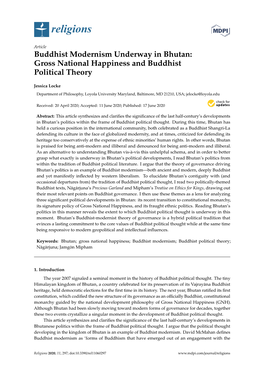 Gross National Happiness and Buddhist Political Theory