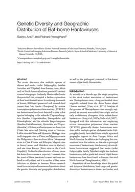 Genetic Diversity and Geographic Distribution of Bat-Borne Hantaviruses