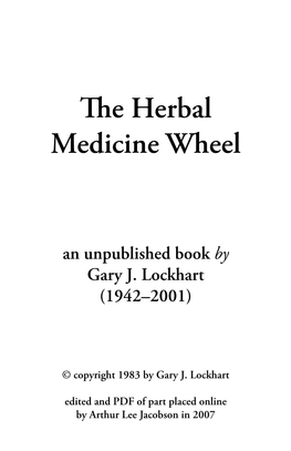 The Herbal Medicine Wheel