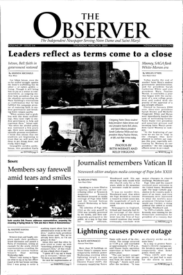 Leaders Reflect As Terms Come to a Close Istvan, Bell:Faith in Mooney, SAGA Flank Government Restored White-Moran Era