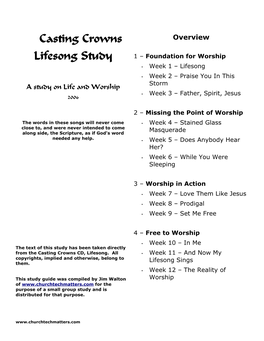 Casting Crowns Lifesong Study