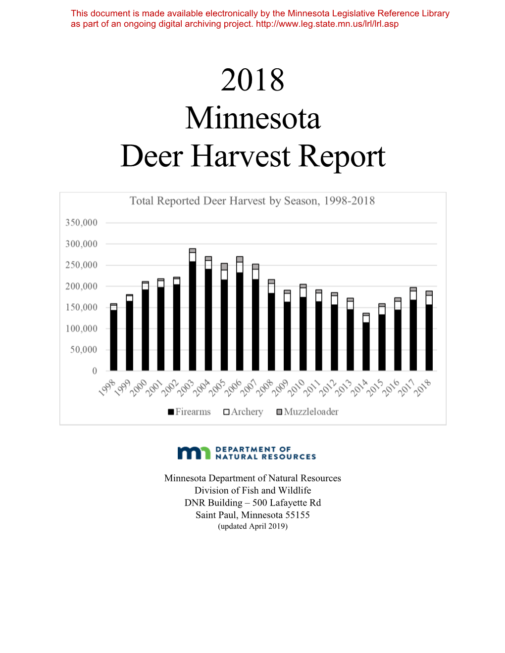2018 Minnesota Deer Harvest Report