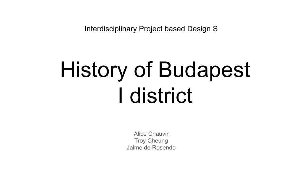 History of Budapest I District