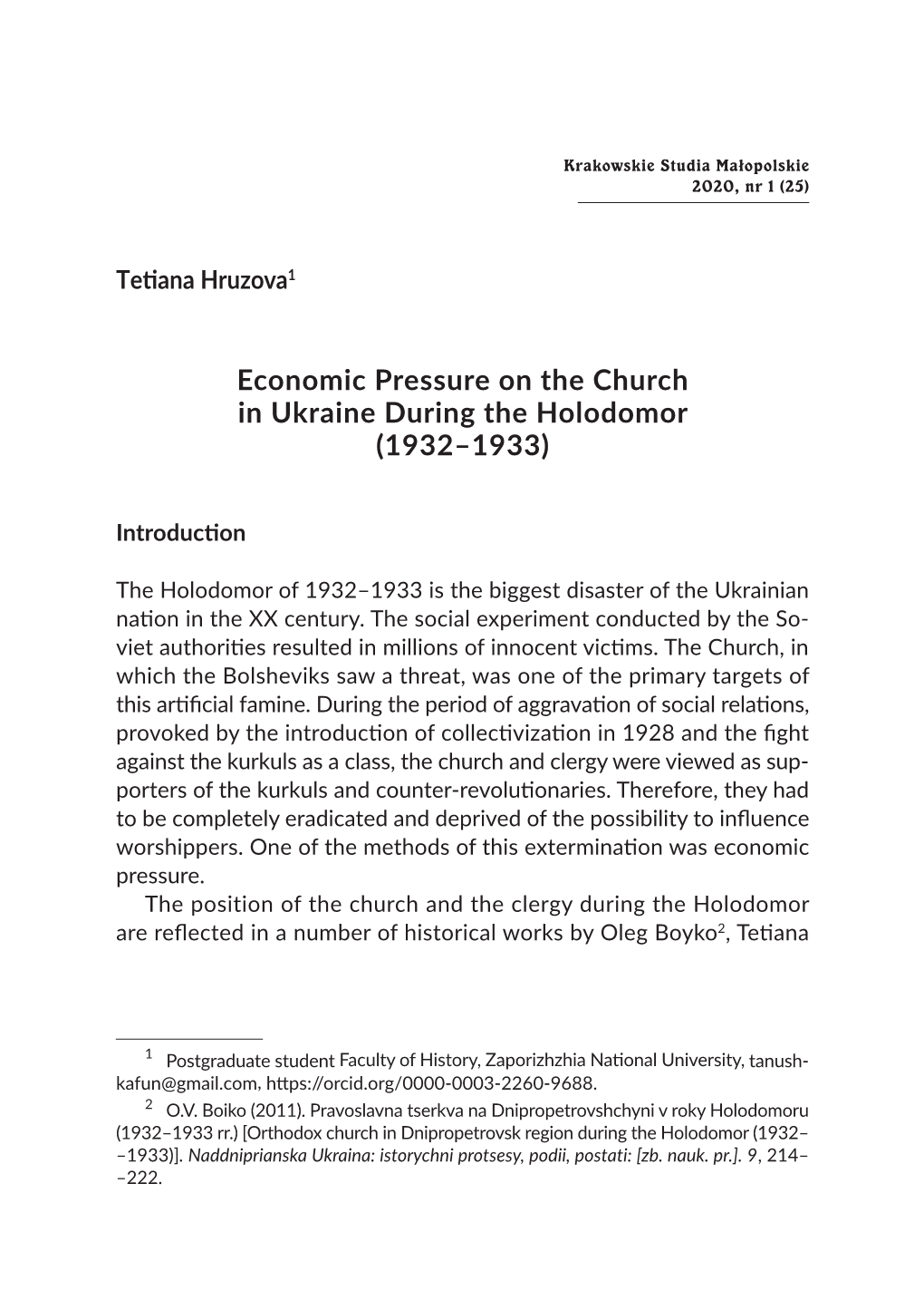Economic Pressure on the Church in Ukraine During the Holodomor (1932–1933)