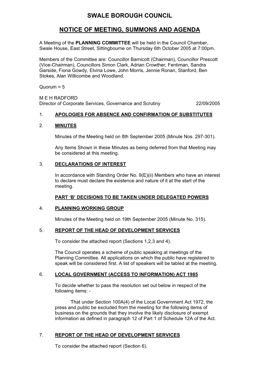 Swale Borough Council Planning Services