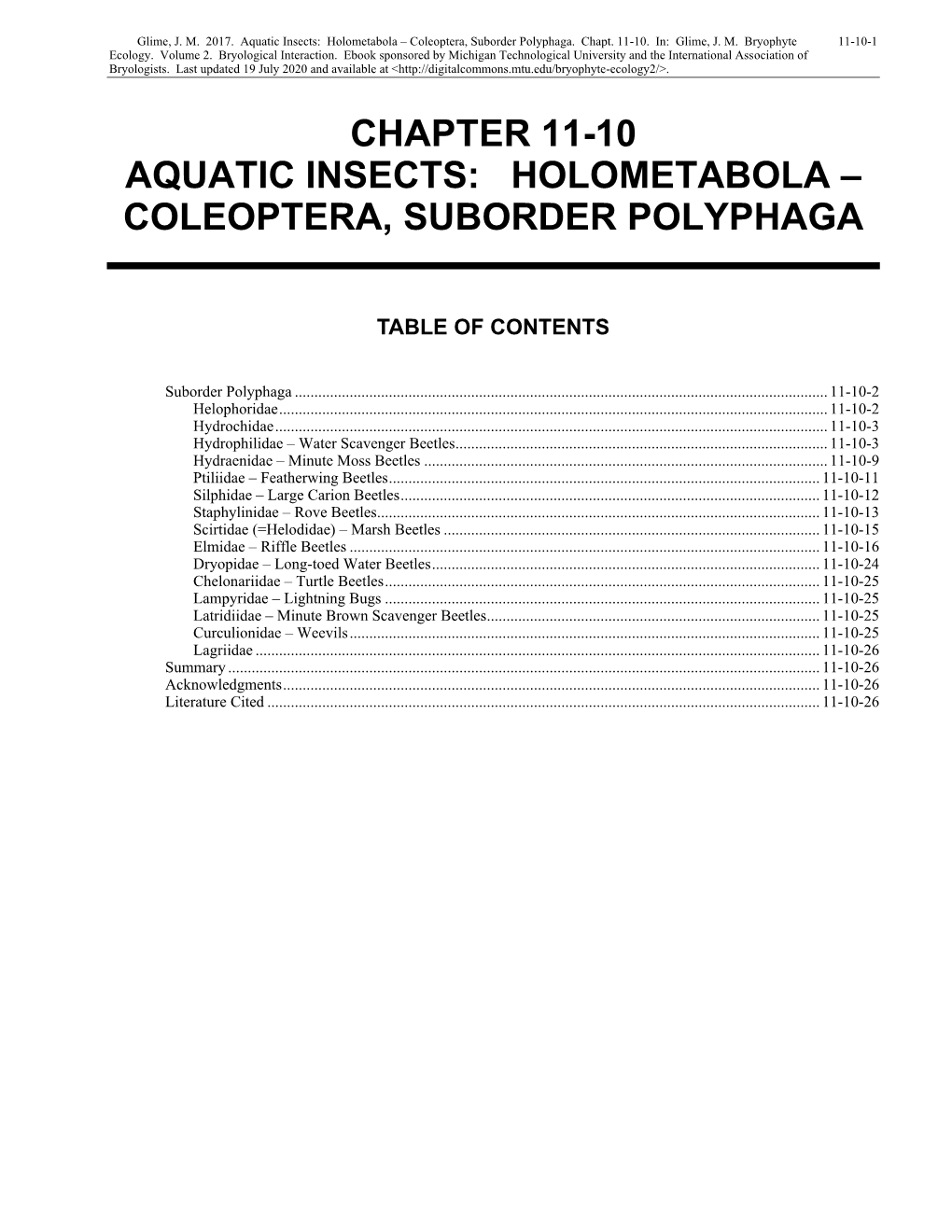 Volume 2, Chapter 11-10: Aquatic Insects: Holometabola