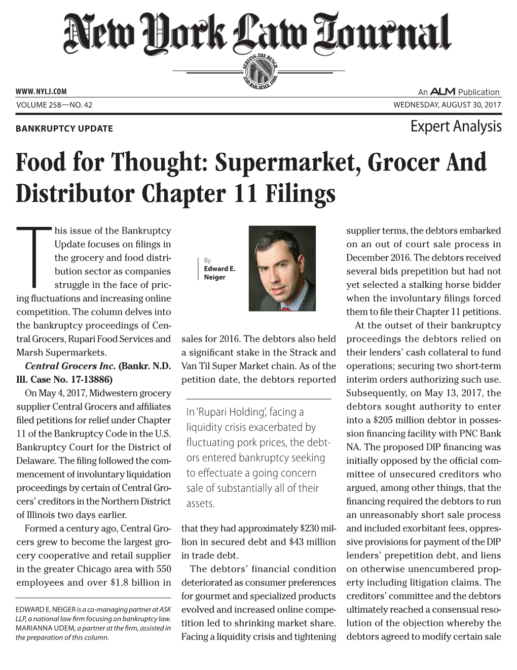 Supermarket, Grocer and Distributor Chapter 11 Filings