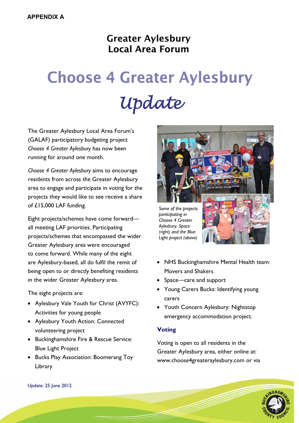 Update on Choose4greateraylesbury.Pub