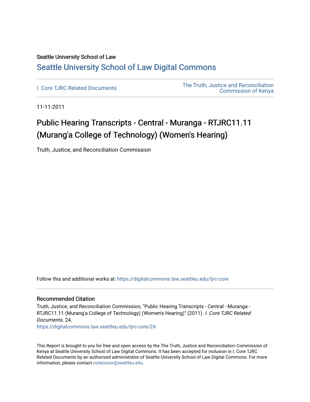 RTJRC11.11 (Murang'a College of Technology) (Women's Hearing)
