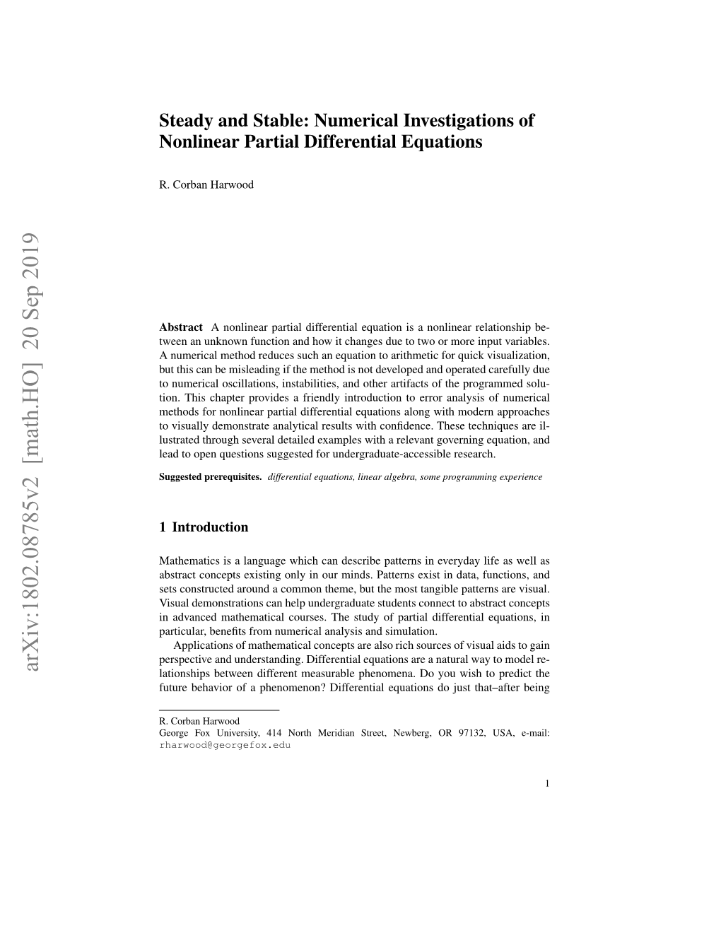 Steady and Stable: Numerical Investigations of Nonlinear Partial Differential Equations