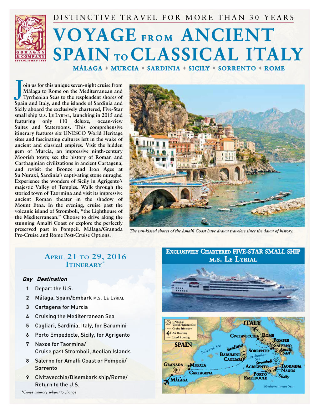 Voyage from Ancient Spain to Classical Italy