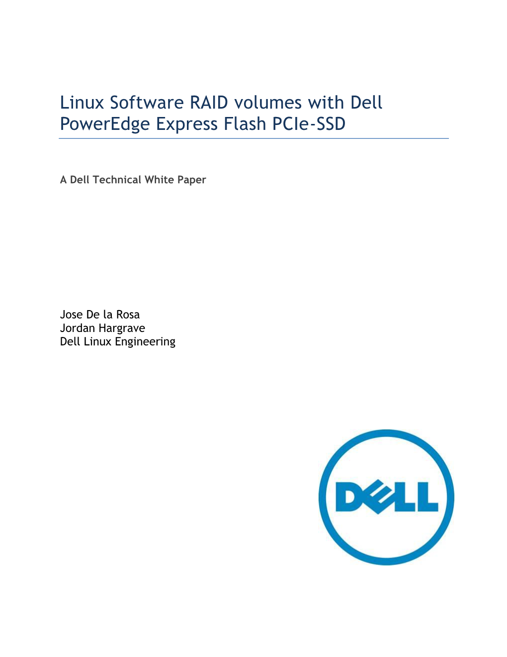 Linux Software RAID Volumes with Dell Poweredge Express Flash Pcie-SSD