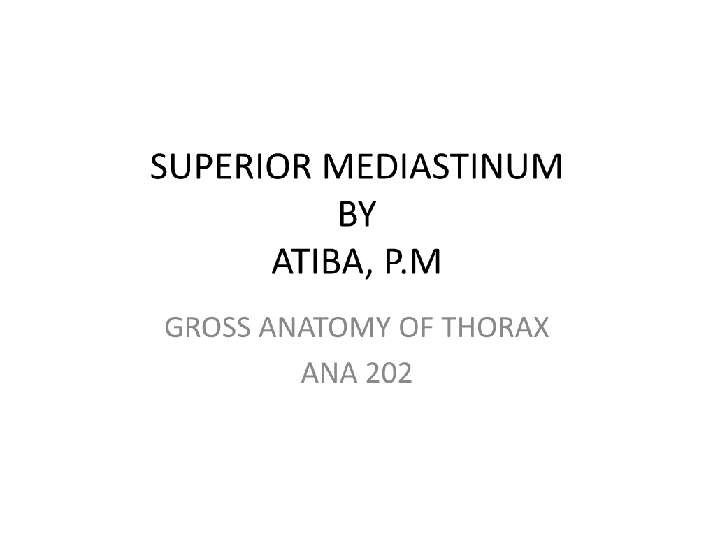 Superior Mediastinum by Atiba