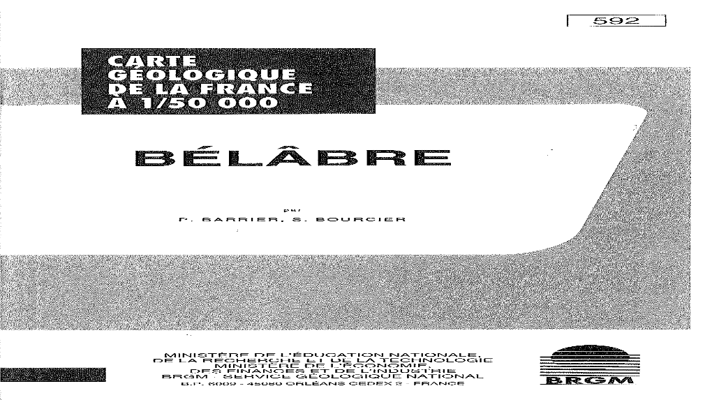 Notice Explicative De La Feuille Bélâbre À 1/50 000