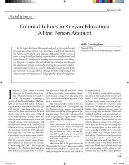 Colonial Echoes in Kenyan Education: a First Person Account