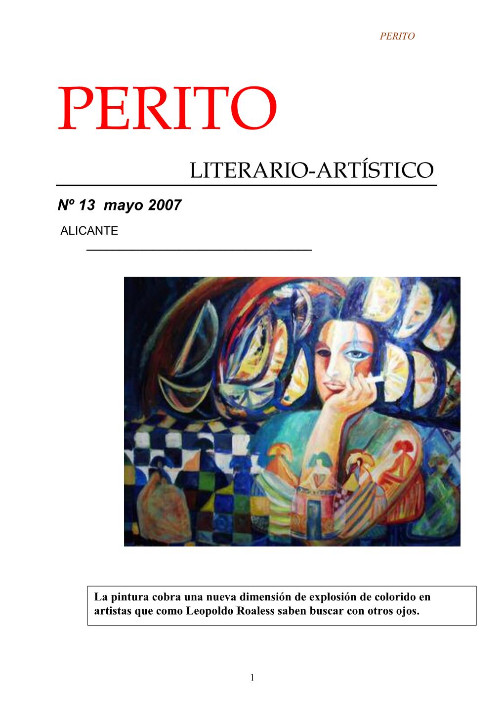 LITERARIO-ARTÍSTICO Nº 13 Mayo 2007