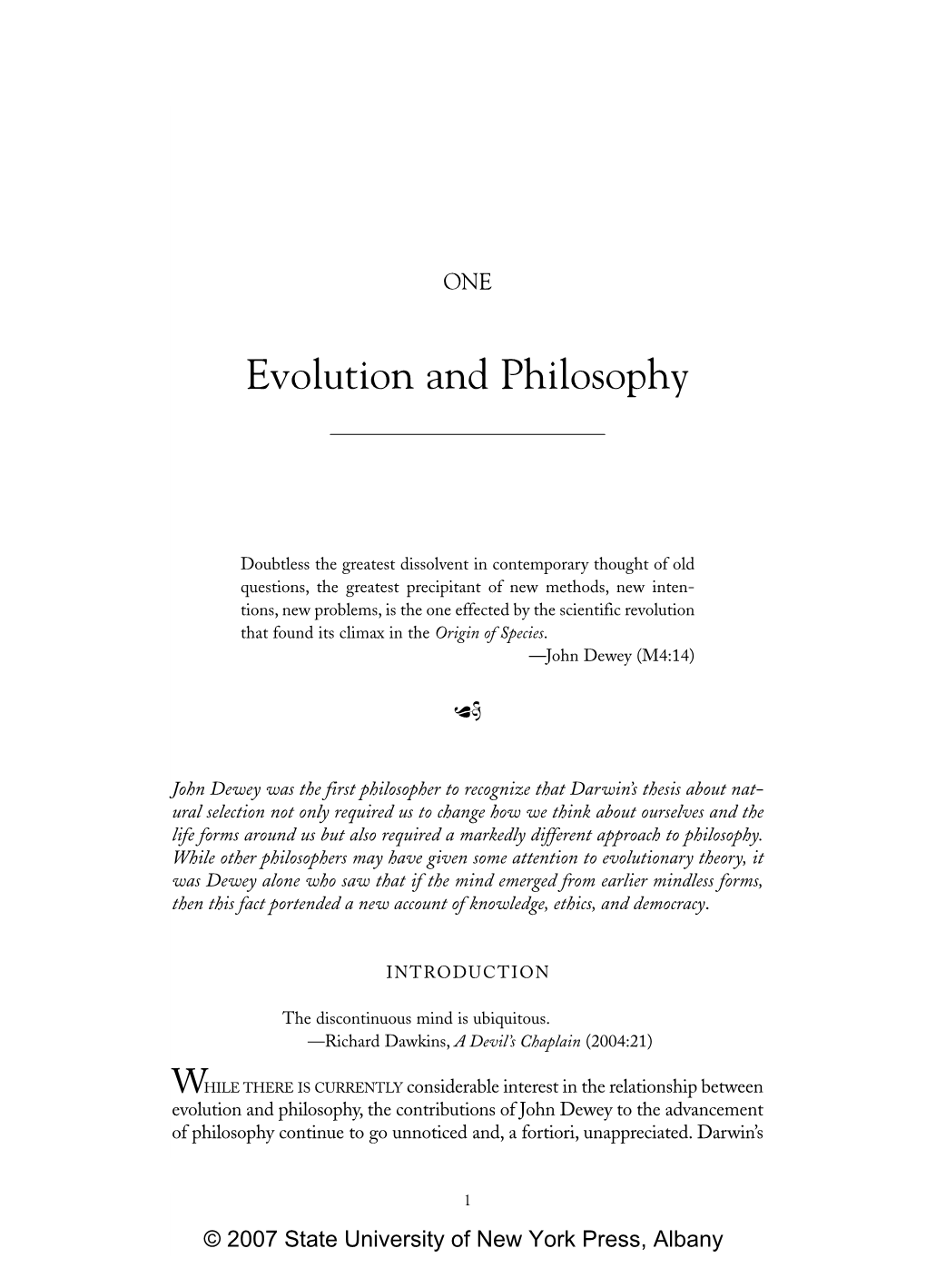 Evolution and Philosophy