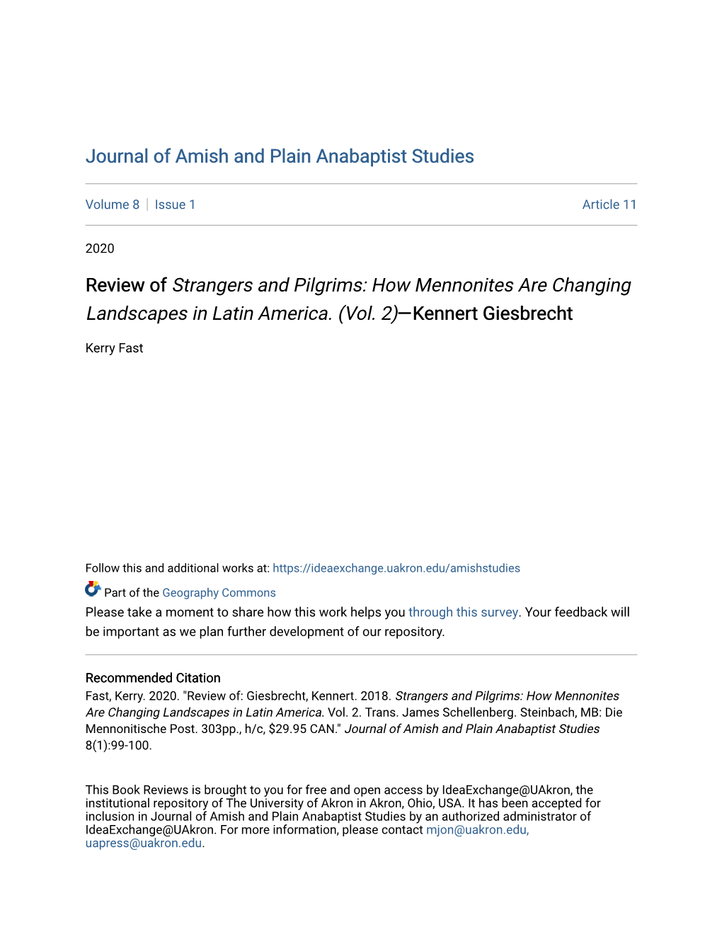 How Mennonites Are Changing Landscapes in Latin America. (Vol. 2)—Kennert Giesbrecht