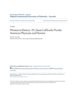 Dr. Susan Laflesche Picotte: American Physician and Heroine Bernita L