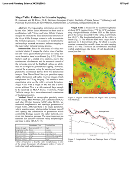 Nirgal Vallis: Evidence for Extensive Sapping