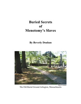 Buried Secrets of Menotomy Slaves