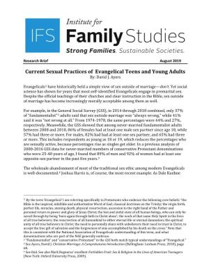 Current Sexual Practices of Evangelical Teens and Young Adults By: David J