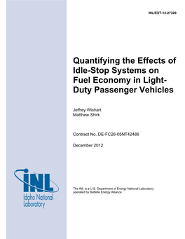 Quantifying the Effects of Idle-Stop Systems on Fuel Economy in Light- Duty Passenger Vehicles