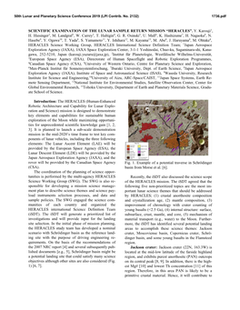 Scientific Examination of the Lunar Sample Return Mission “Heracles”