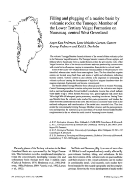 Filling and Plugging of a Marine Basin by Volcanic Rocks: the Tunoqqu Member of the Lower Tertiary Vaigat Formation on Nuussuaq, Central West Greenland