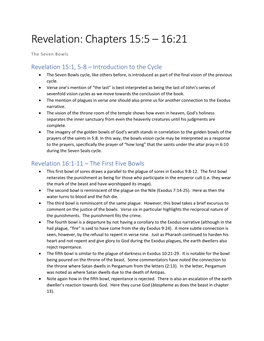 Revelation: Chapters 15:5 – 16:21