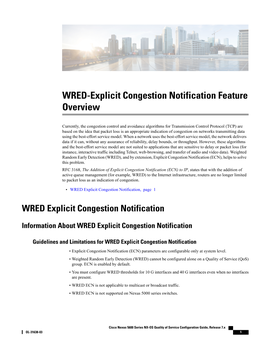WRED-Explicit Congestion Notification Feature Overview