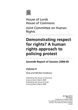 A Human Rights Approach to Policing Protest