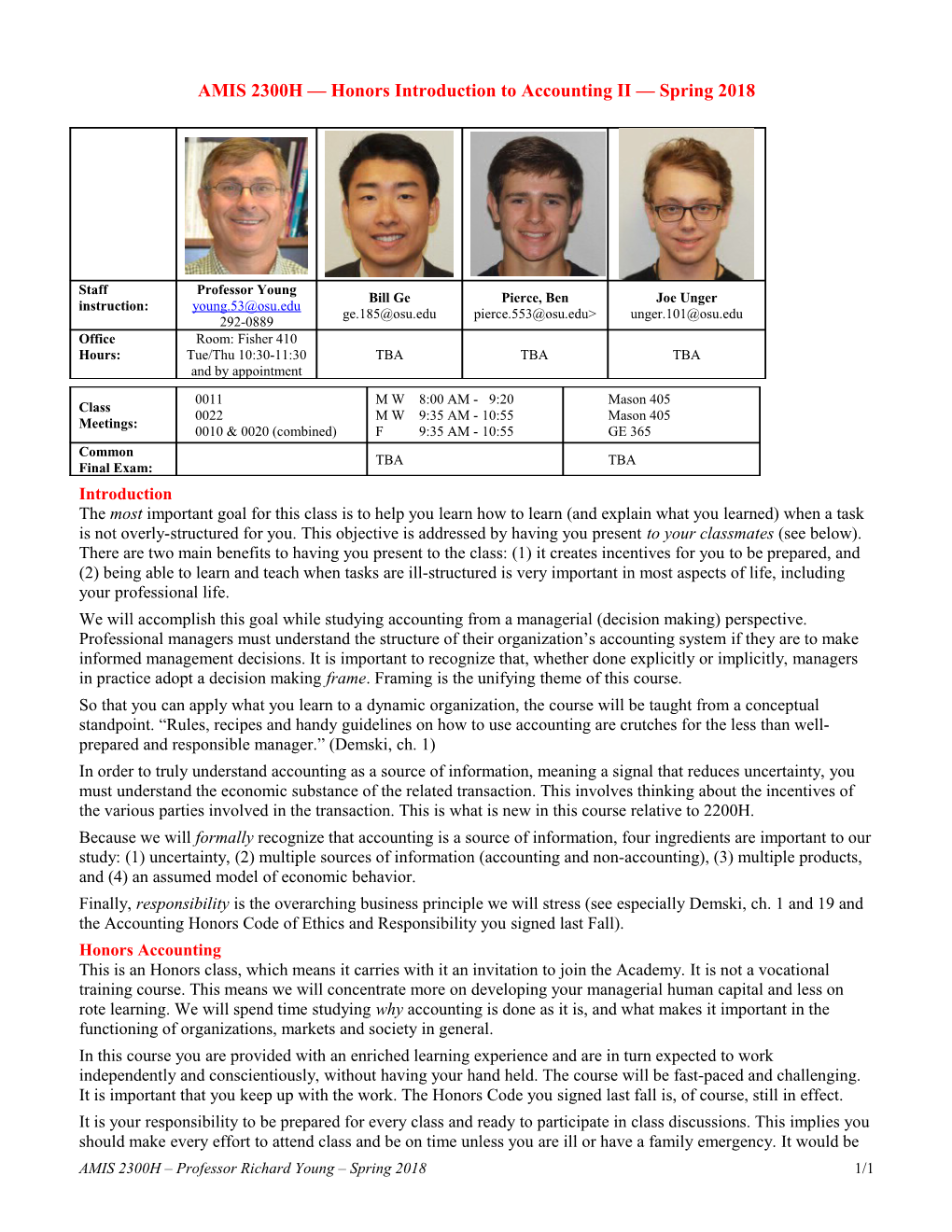 AMIS H212 Managerial Accounting s1