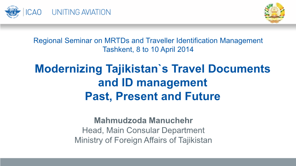 Modernizing Tajikistan's Travel Documents and ID Management