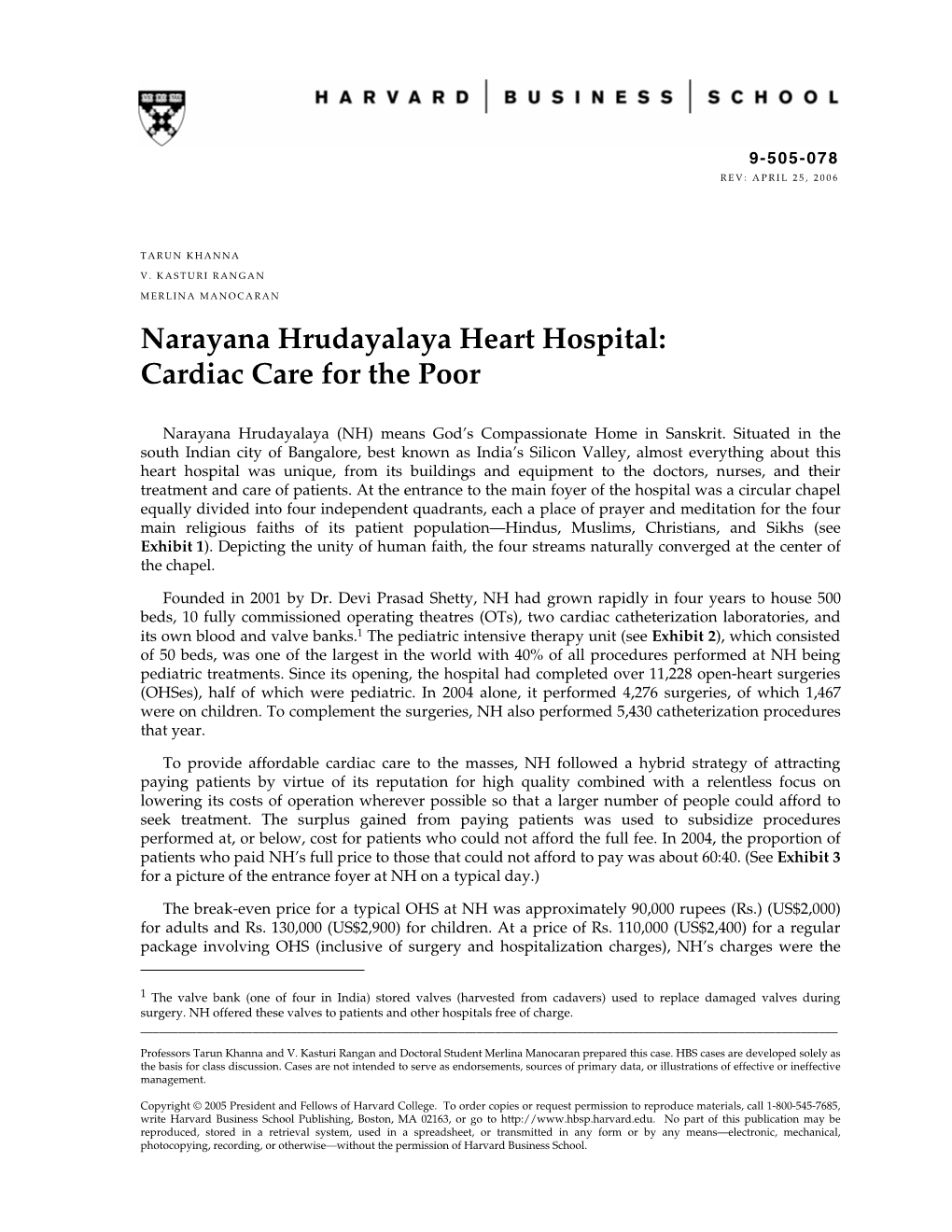 Narayana Hrudayalaya Heart Hospital: Cardiac Care for the Poor