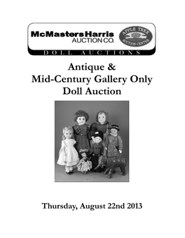 Antique & Mid-Century Gallery Only Doll Auction