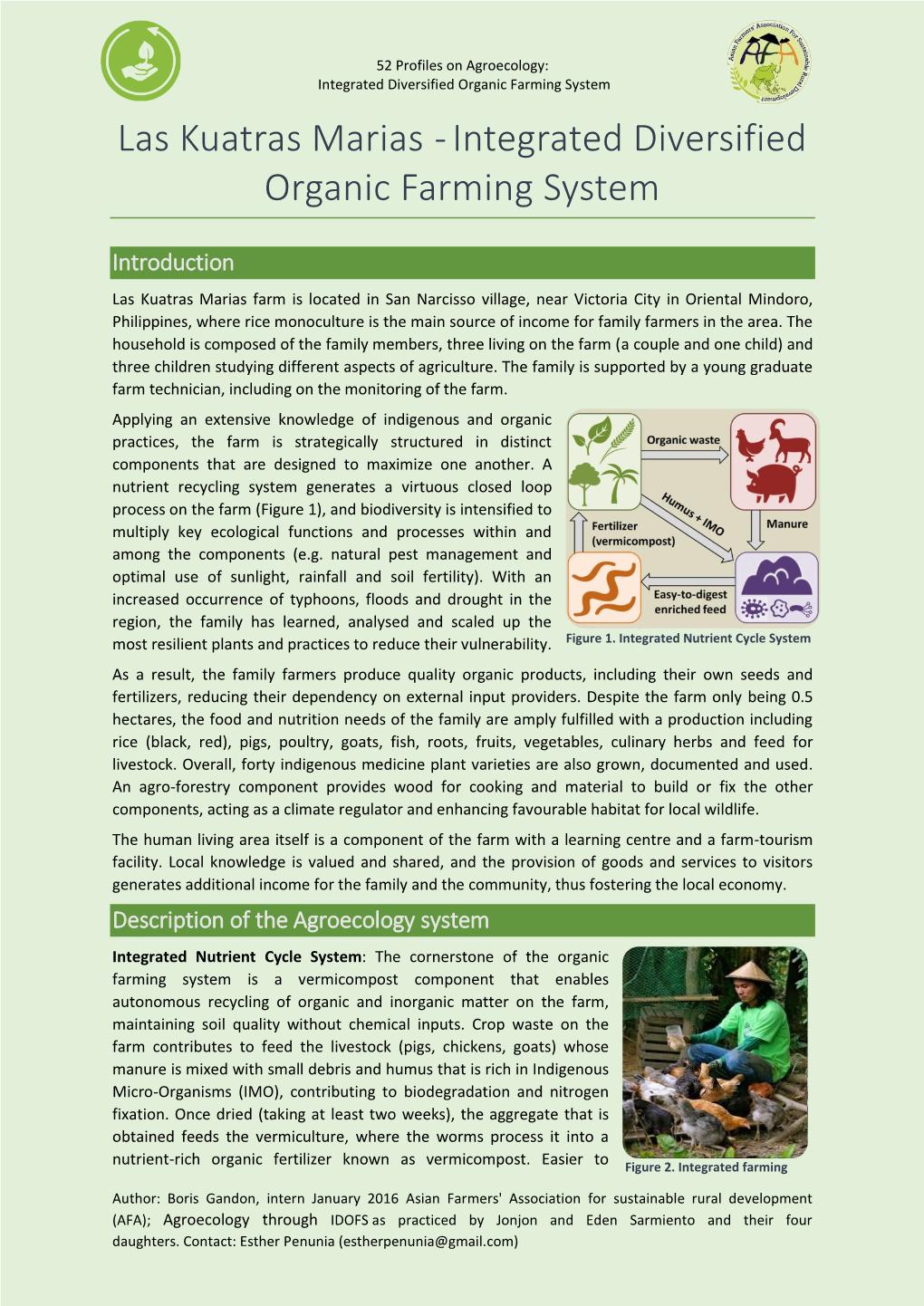 Las Kuatras Marias -Integrated Diversified Organic Farming System