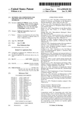 (12) United States Patent (10) Patent No.: US 6,509,028 B2 Williams Et Al