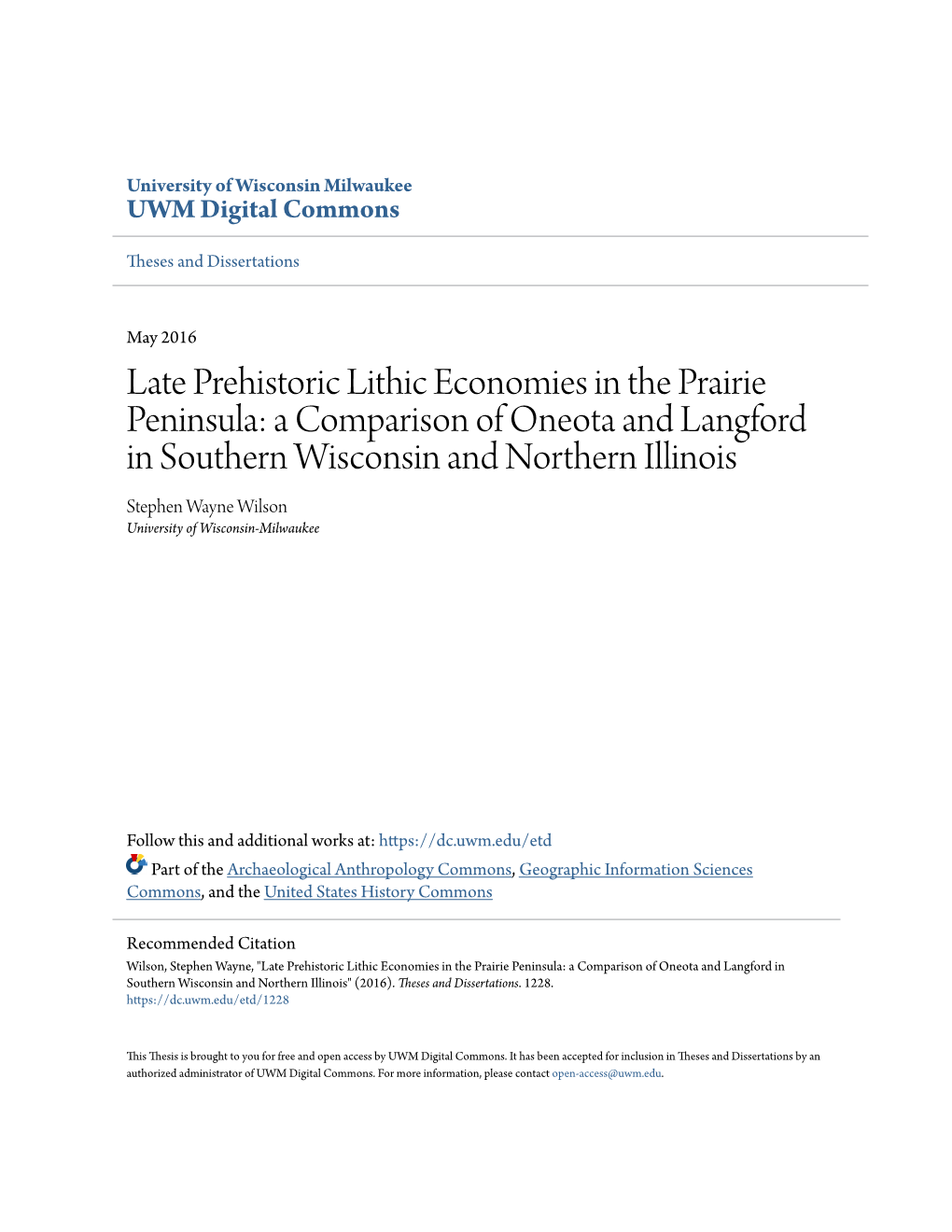 Late Prehistoric Lithic Economies in the Prairie Peninsula