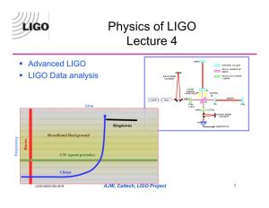 Physics of LIGO Lecture 4