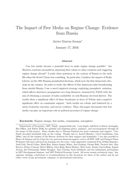 The Impact of Free Media on Regime Change: Evidence from Russia