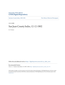 San Juan County Index, 12-12-1902 L