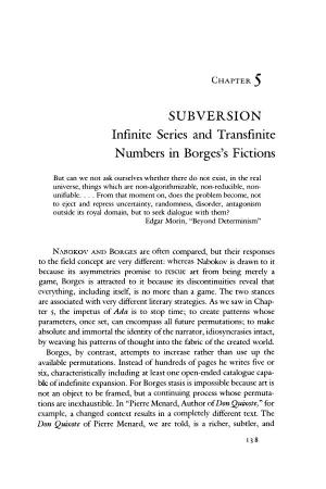 SUBVERSION Infinite Series and Transfinite Numbers in Borges's Fictions