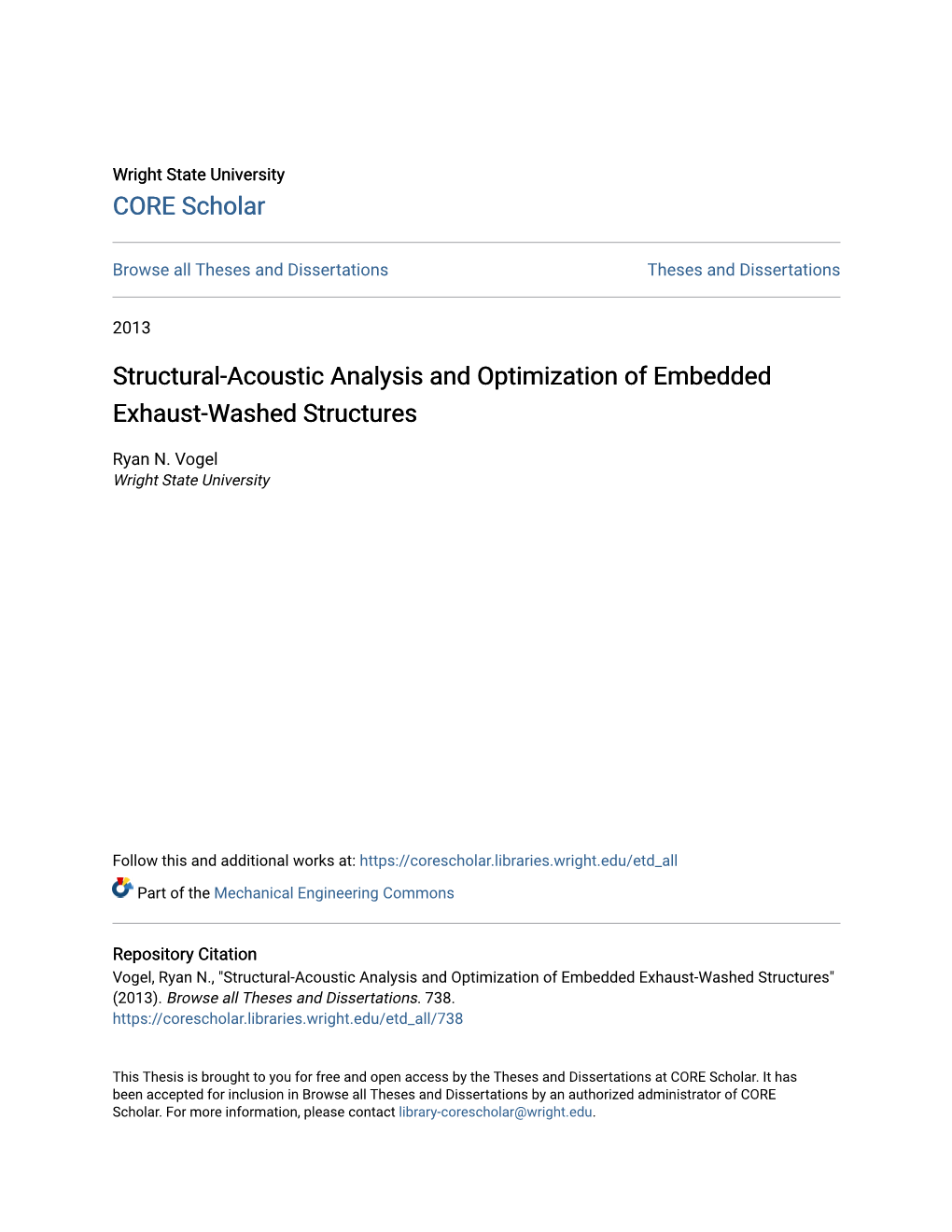 Structural-Acoustic Analysis and Optimization of Embedded Exhaust-Washed Structures