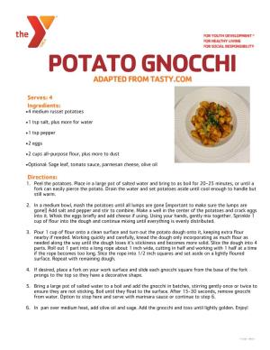 Potato Gnocchi Adapted from Tasty.Com