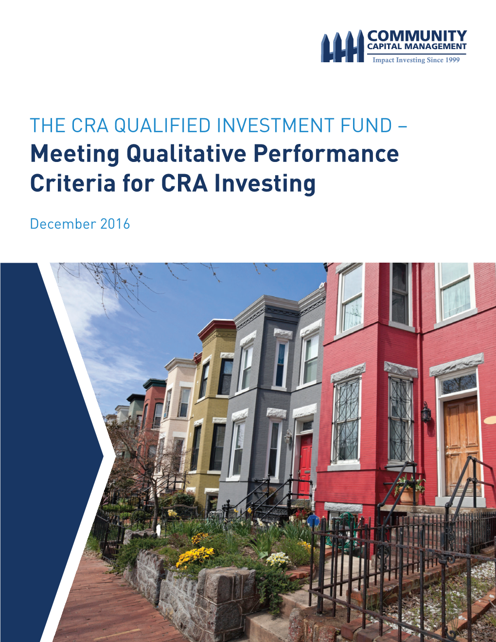 December 2016 Meeting Qualitative Performance Criteria for CRA Investing