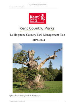 Lullingstone Country Park Management Plan 2019-2024