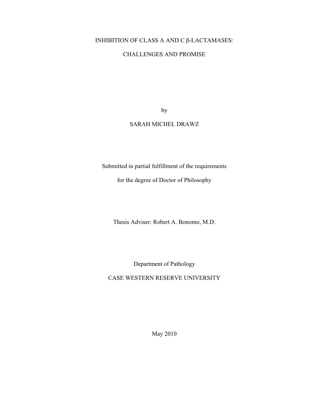 Inhibition of Class a and C Β-Lactamases